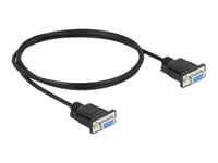 Delock - Null Modem-Kabel - Db-9 (Hunn) Til Db-9 (Hunn) - 1 M - Tommelskruer - Svart