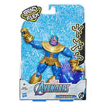 Avengers E8344 Marvel Bend and Flex Action, 6-inch Flexible Thanos Figure, Includes Accessory, Ages 4 and Up, Multicolor