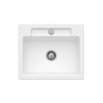 Villeroy&boch - Evier 1 bac villeroy et boch Siluet 60 s Stone White CeramicPlus avec vidage automatique - Blanc stone white CeramicPlus