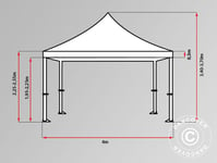 Snabbtält Depåtält Easy-up tält Eventtält Partytält FleXtents PRO 4x8m Blå, inkl. 6 sider