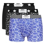 DIM Boxer Homme Vibes Coton Stretch x3, Nuage Bleu/Noir/Cotillon, M