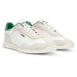 BOSS Mens Zayn Lowp Low-top Trainers in Mixed Materials with Washed Effect Size 7 White