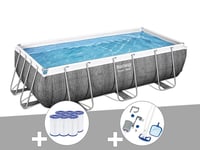 Kit piscine tubulaire rectangulaire Bestway Power Steel 4,04 x 2,01 x 1,00 m + 6 cartouches de filtration + Kit d'entretien Deluxe