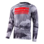 Long Sleeve MTB Skyline LS Jersey Blocks Cement Gray/Red Troy Lee