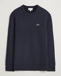 Lacoste Cotton Cable Sweater Navy