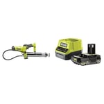 Ryobi - Pompe à Graisse 18V - 210 g/Min - Pression Maxi 690 Bars- 1 Batterie 2Ah et 1 Chargeur Rapide