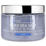 PraNaturals Dead Sea Salt Body Scrub 500G – Hydrating & Moisturising, Natural Oils & Minerals, Exfoliating, Softening & Nourishing, All Skin Types, No Parabens, Vegan & Cruelty Free (Lilac)