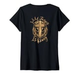 Womens Jesus is my King - Bible True Story - Jesus Happy V-Neck T-Shirt