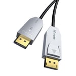 Câble Displayport Fibre Optique Dp 1.4 Prise En Charge Du Câble 324 Gbps 8 K @ 60 Hz 4 K @ 144 Hz Fiche Vers Fiche Câble Audio Vidéo Fin Et Flexible Haute Vitesse Dp Vers Dp (20 M)