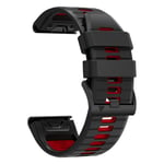 22 26MM silikonarmband för urband för Garmin Fenix 7 7X 6X 6 Pro 5 5X Plus Epix Gen2 Enduro 2 Handledsrem QuickFit Release Armband Black red QuickFit 22mm