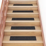 Maison Chic - Lot de 15 Tapis d'escalier autocollants Rectangulaire Tapis de marche Marchette Escalier 76x20cm Noir 49045