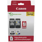 Canon PG-510 + CL-511 + Papir / 2970B017 CMYK rabattpaket - Original