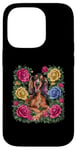 iPhone 14 Pro Cartoon Irish Setter dog with roses Case