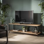 Meuble TV industriel en acacia massif naturel 150 cm Marjorie Marron EDGE : meuble tv