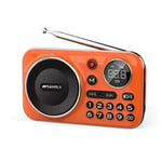 (Orange)FM-radio Bluetooth 5.0 Kaiutin Kannettava Miniradio Vanhuksille HiFi TF USB MP3 Musiikkisoitin Tuki Recordin Kuulokkeet Uusi