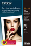 PAPIER EPSON ARCHIVAL MAT A3+ 189g S041340 50 feuilles matte mate photo pas a3