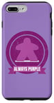 Coque pour iPhone 7 Plus/8 Plus Always Purple Meeple Design Jeu de société amusant pour joueurs