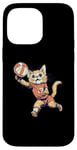 Coque pour iPhone 14 Pro Max Chat mignon jouant au volley-ball. Volley-ball de chat