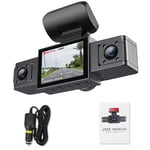 3-Channel Dash Cam with Rear View, 24H Parking Monitor & Black Box Car Camera