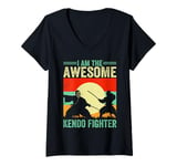 Womens Kendo Wrestler - I am the awesome Kendo Fighter V-Neck T-Shirt