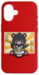 Coque pour iPhone 16 Kawaii Hot Pot Bear Taiwan Travel