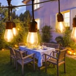 Exterieure, 10M S14 Guirlande Guinguette Avec E27 10+1 Plastique Led Ampoules, Étanche Ip65 Blanc Chaud Guirlande Electrique Pour Terrasse, Jardin, Mariage[X1565]