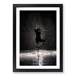 Big Box Art Dancing in The Rain in Abstract Framed Wall Art Picture Print Ready to Hang, Black A2 (62 x 45 cm)