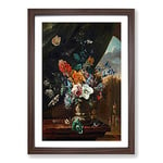 Big Box Art Maria Van Oosterwijk Flower Still Life 2 Framed Wall Art Picture Print Ready to Hang, Walnut A2 (62 x 45 cm)