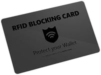 Nero RFID Blocker Card | NFC Protection | Protection Against Data Theft | Credit Card Protection | Blocking Cards for Wallet, Bank Cards, ID Cards, Passport, Black, Modern