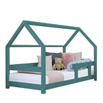 Benlemi Lit cabane Enfant TERY 90 x 160 Vert pétrole