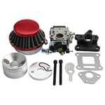 GOOFIT 15mm Racing Carburateur Kit Remplacement pour 2 Stroke Carb Filtre à air Stack 49cc Mini VTT Dirt Bike Pocket