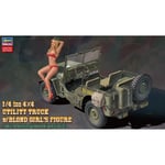 AMERICAN UTILITY TRUCK 1/4 T. 4x4 C/FIGURINO KIT 1:24 Hasegawa Kit Auto