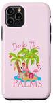 iPhone 11 Pro Deck The Palms Trees Christmas Lights Flamingos Coastal Case