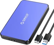 Boitier Disque Dur 2.5, USB 3.0 Boitier Externe pour 2.5'' SATA III II I 7/9.5 mm HDD/SSD, Support UASP, sans Outils, Boitier SATA Disque Dur avec Câbles USB.(2588U3, Bleu)