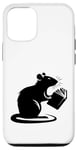 Coque pour iPhone 14 Pro Drôle lecteur de livre rat souris hamster livre cadeau homme femme
