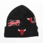 New Era Mens Accessories Chicago Bulls Multi Patch Beanie Hat in Black material_polyester - Size Medium/Large