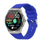 Knauermann Pro 3 (2024) Noir - Montre Santé Smartwatch avec Fonction Téléphone - ECG + HRV et Fonction SOS - Écran AMOLED BT Bluetooth - Apnée du Nuit - Bracelet en Silicone Bleu 14-24, Bleu, Normal