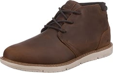 TOMS Men's Navi Chukka Boot, Topaz Brown Water Resistant Leather, 7.5 UK