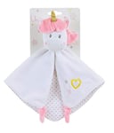 JEMINI 023683 LICORNE Doudou +/- 32 cm avec hochet, blanc rose