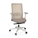 hjh OFFICE 738117 Chaises de Bureau Pure White Fauteuil Pivotant, Siège Ergonomique, Réglable en Hauteur, Beige