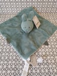 Doudou plat lapin vert pois attache tétine Susie et Bonnie Nattou neuf