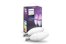 Philips Lighting Ampoule LED lighting hue white and color ambiance 2 ampoules smart culot e14 avec bluetooth blanc à couleur 5,3 w