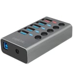 USB-hub LogiLink 4+1-port med Separata På/Av-knappar USB 3.2 Gen 1