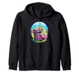 Monster chest sharp teeth long tongue horror fantasy monster Zip Hoodie