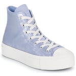 Converse Höga sneakers CHUCK TAYLOR ALL STAR LIFT PLATFORM SUEDE SHIMMER Blå dam