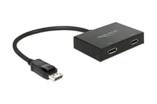 Delock Displayport 1.2 Splitter 1 x Displayport in > 2 x Displayport out 4K - video-/audiosplitter - 2 porte