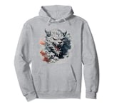 fierce anime asian dragon roaring mythical japanese art #2 Pullover Hoodie