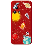 Coque Silicone Liquide Rouge pour Xiaomi 13 Lite 5G Design Espace Dessins