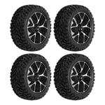 (Black)4Pcs RC Rally Tires Strong Aluminum Alloy Remote Control Car Accesso UK