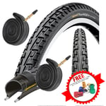 26" Bike Tyre Continental Tour Ride Tyres 26x1.75 Hybrid Bikes & Presta Tubes